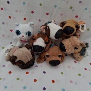 Vintage Set Of 7 McDonald's THE DOG/CAT Plush Clips.